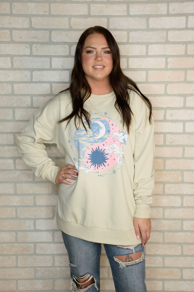 Sun and Moon Dreameoversize Graphix Terry Sweatshirts