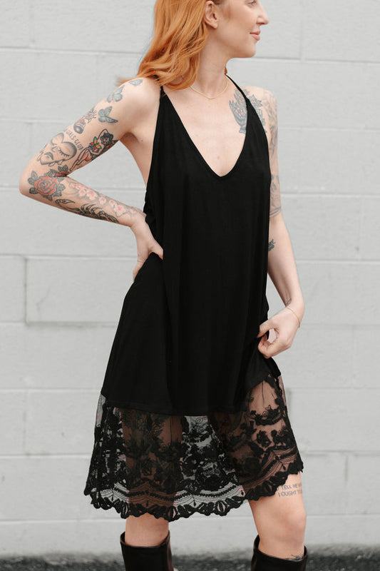 T-Back Lace Midi Slip