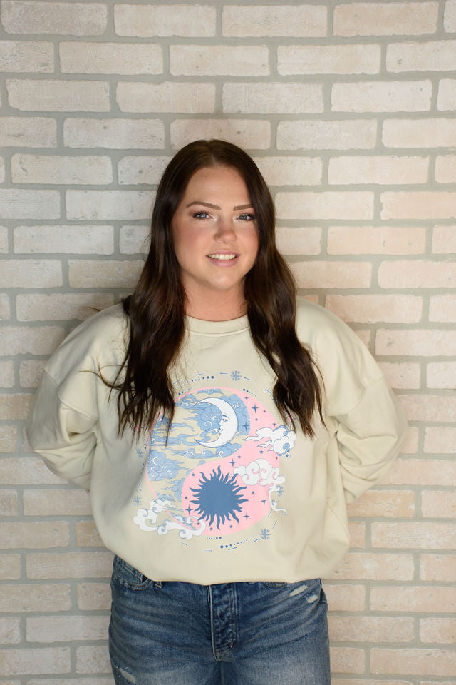 Sun and Moon Dreameoversize Graphix Terry Sweatshirts