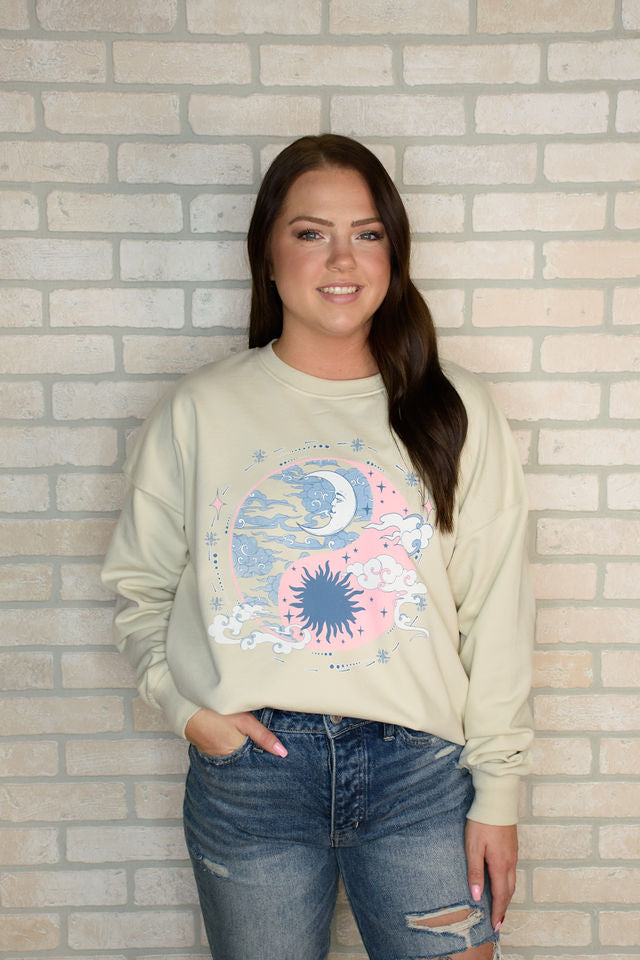 Sun and Moon Dreameoversize Graphix Terry Sweatshirts