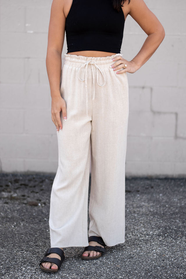 Casual High Waisted Loose Trousers