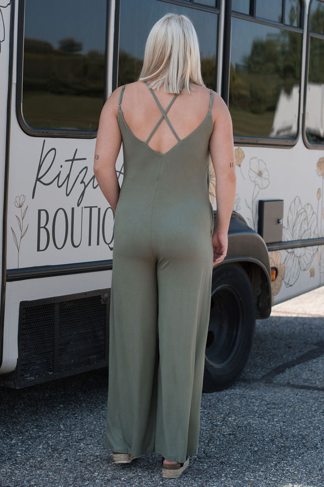 Criss-Cross Wide-Leg Jumpsuit