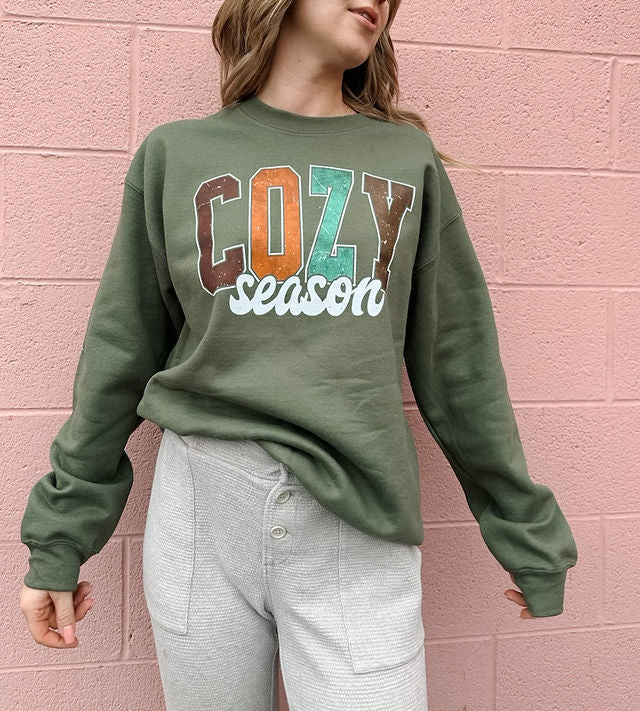 Cozy Season,Fall Unisex Fleece Sweatshirt,Graphic