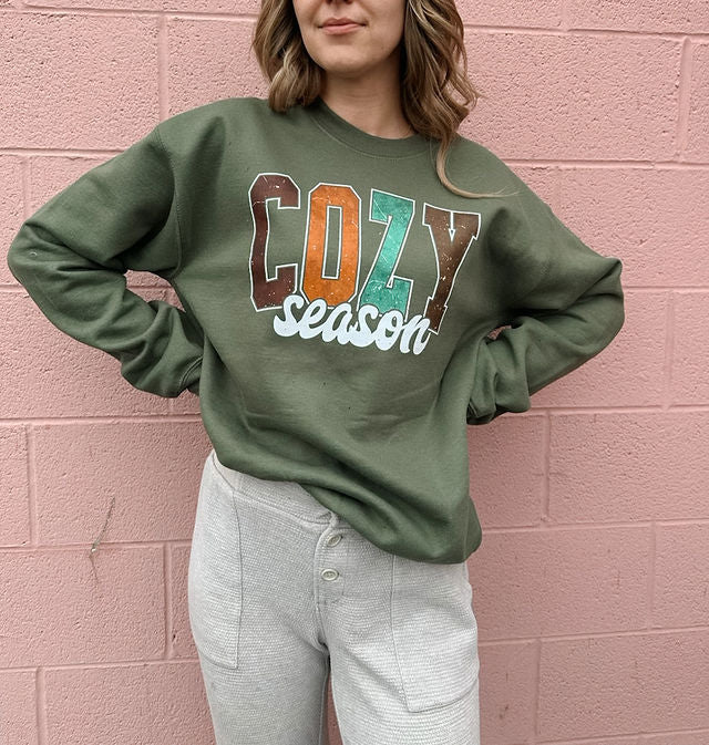 Cozy Season,Fall Unisex Fleece Sweatshirt,Graphic